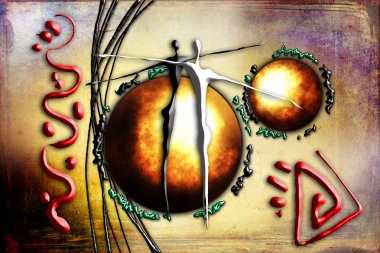 Afrikalı etnik retro-klasik illüstrasyon