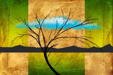 Afrikalı etnik retro-klasik illüstrasyon