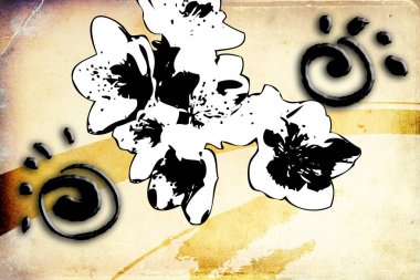 Sanat illüstrasyonu çiçekli klasik arkaplan