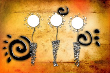 Sanat illüstrasyonu çiçekli klasik arkaplan