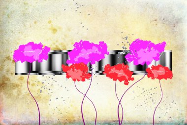 Sanat illüstrasyonu çiçekli klasik arkaplan