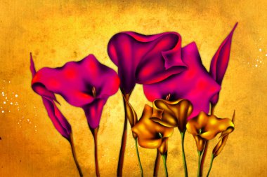 Sanat illüstrasyonu çiçekli klasik arkaplan