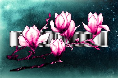 Sanat illüstrasyonu çiçekli klasik arkaplan