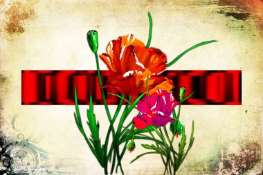 Sanat illüstrasyonu çiçekli klasik arkaplan