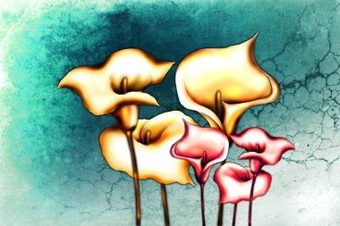 Sanat illüstrasyonu çiçekli klasik arkaplan