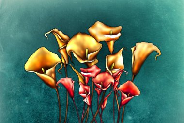 Sanat illüstrasyonu çiçekli klasik arkaplan