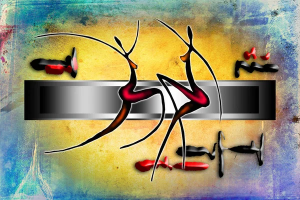 Afrikalı etnik retro-klasik illüstrasyon