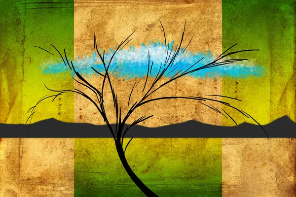 Afrikalı etnik retro-klasik illüstrasyon