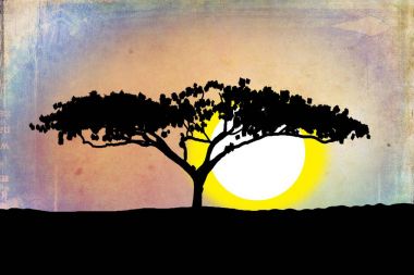 Afrikalı etnik retro-klasik illüstrasyon