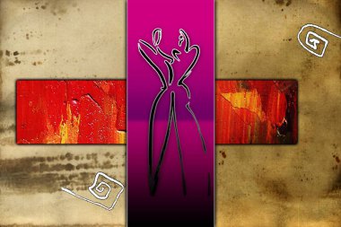 Afrikalı etnik retro-klasik illüstrasyon