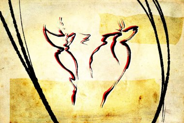 Afrikalı etnik retro-klasik illüstrasyon