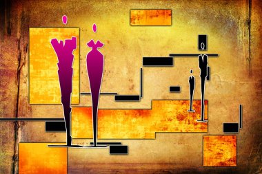 Afrikalı etnik retro-klasik illüstrasyon