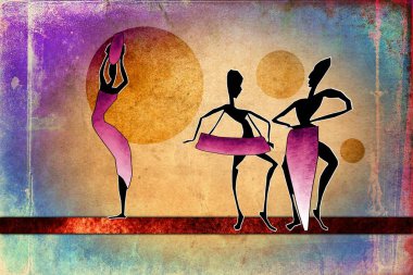 Afrikalı etnik retro-klasik illüstrasyon