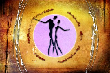 Afrikalı etnik retro-klasik illüstrasyon