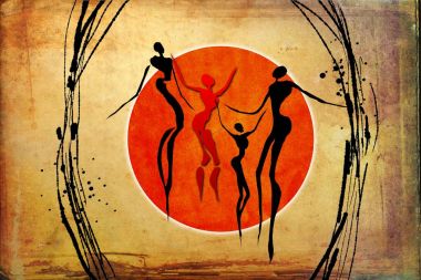 Afrikalı etnik retro-klasik illüstrasyon