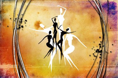 Afrikalı etnik retro-klasik illüstrasyon