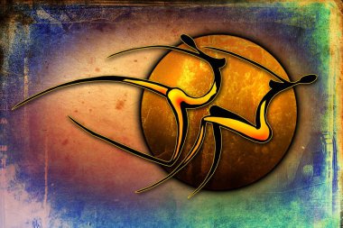 Afrikalı etnik retro-klasik illüstrasyon