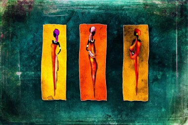 Afrikalı etnik retro-klasik illüstrasyon