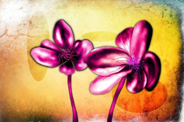 Sanat illüstrasyonu çiçekli klasik arkaplan