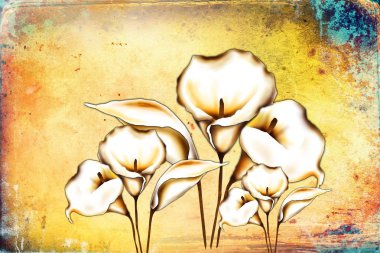 Sanat illüstrasyonu çiçekli klasik arkaplan