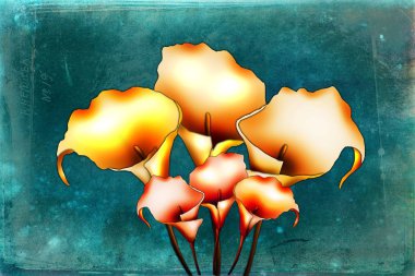 Sanat illüstrasyonu çiçekli klasik arkaplan