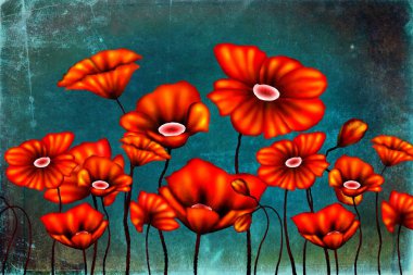 Sanat illüstrasyonu çiçekli klasik arkaplan