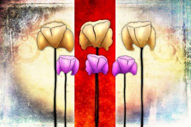 Sanat illüstrasyonu çiçekli klasik arkaplan