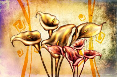 Sanat illüstrasyonu çiçekli klasik arkaplan