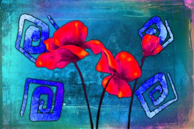 Sanat illüstrasyonu çiçekli klasik arkaplan