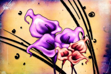 Sanat illüstrasyonu çiçekli klasik arkaplan