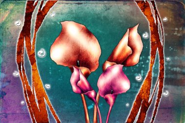 Sanat illüstrasyonu çiçekli klasik arkaplan