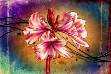 Sanat illüstrasyonu çiçekli klasik arkaplan