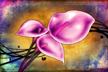 Sanat illüstrasyonu çiçekli klasik arkaplan