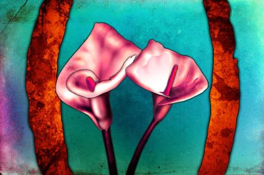 Sanat illüstrasyonu çiçekli klasik arkaplan