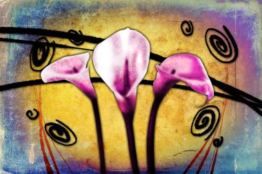 Sanat illüstrasyonu çiçekli klasik arkaplan