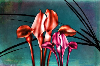 Sanat illüstrasyonu çiçekli klasik arkaplan