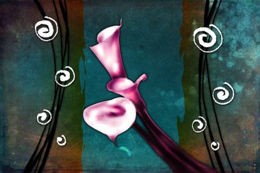 Sanat illüstrasyonu çiçekli klasik arkaplan