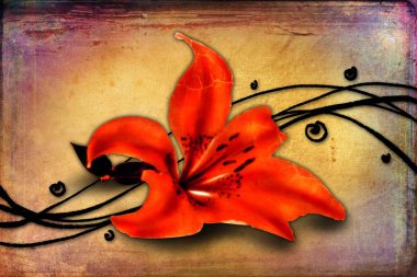 Sanat illüstrasyonu çiçekli klasik arkaplan