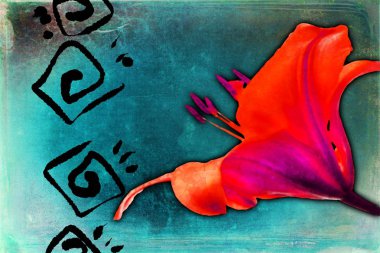 Sanat illüstrasyonu çiçekli klasik arkaplan