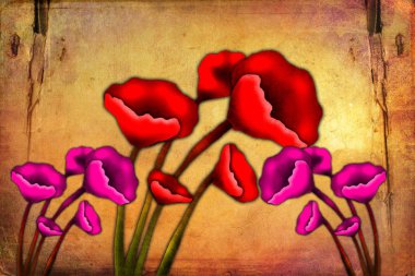 Sanat illüstrasyonu çiçekli klasik arkaplan