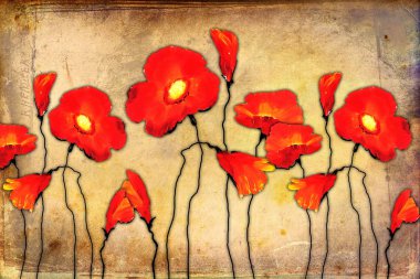 Sanat illüstrasyonu çiçekli klasik arkaplan