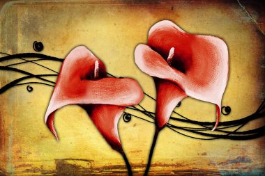 Sanat illüstrasyonu çiçekli klasik arkaplan