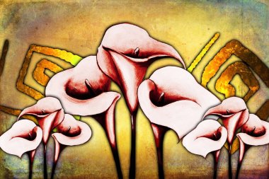 Sanat illüstrasyonu çiçekli klasik arkaplan