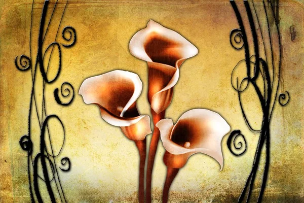 Szüreti háttér művészet illusztráció virág — Stock Fotó