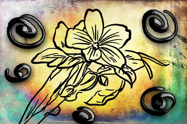 Sanat illüstrasyonu çiçekli klasik arkaplan