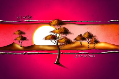 Afrikalı etnik retro-klasik illüstrasyon