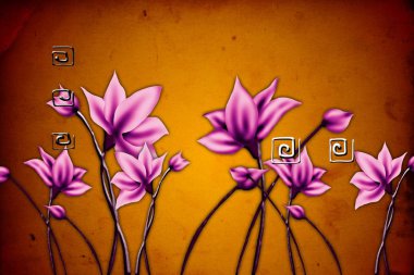 Sanat illüstrasyonu çiçekli klasik arkaplan