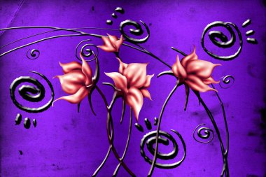 Sanat illüstrasyonu çiçekli klasik arkaplan