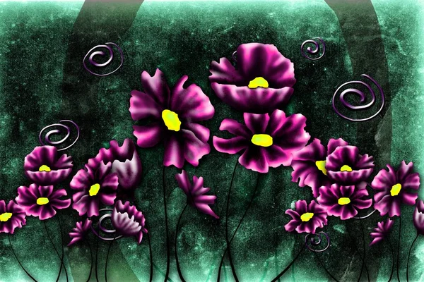 Sanat illüstrasyonu çiçekli klasik arkaplan