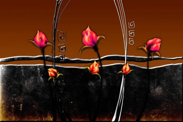 Sanat illüstrasyonu çiçekli klasik arkaplan